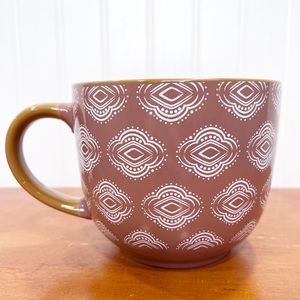 Oversized Coffee Mug Soup Cup Mauve Bohemian Farmhouse